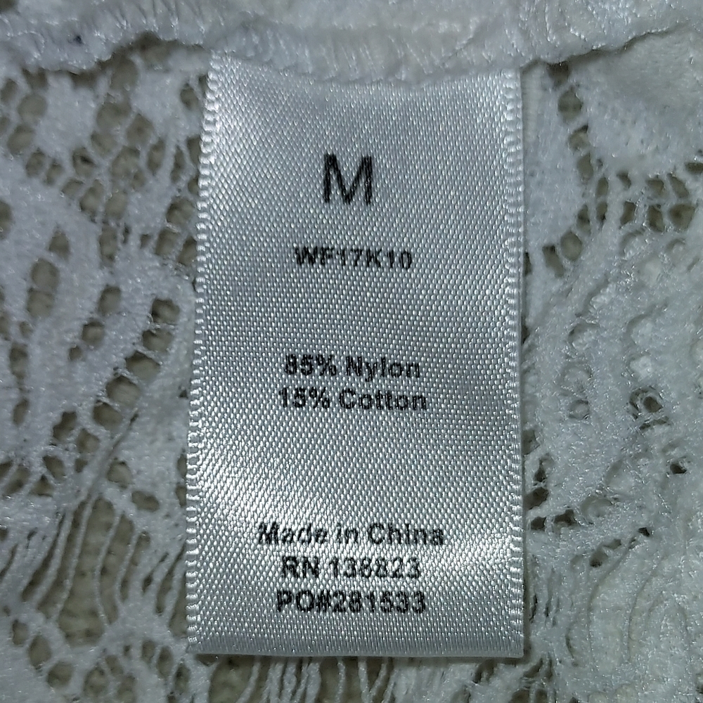 Shyanne Country Western Wear White Lace Top size M - Picture 4 of 4